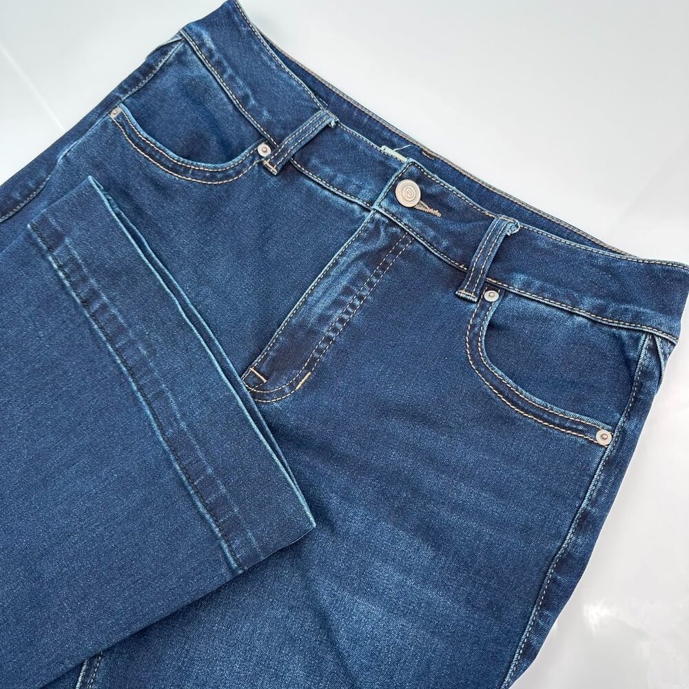 Rock & Roll Denim Women's High Rise Welt‎ Flare Jean, Size W32 x L32, Dark Wash